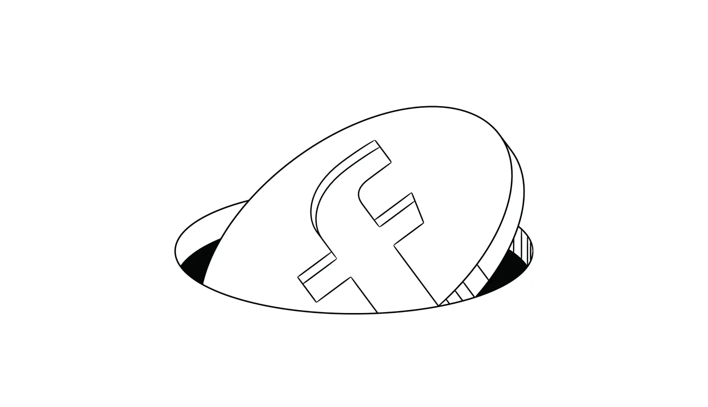 Illustration of the Facebook logo on a manhole cover